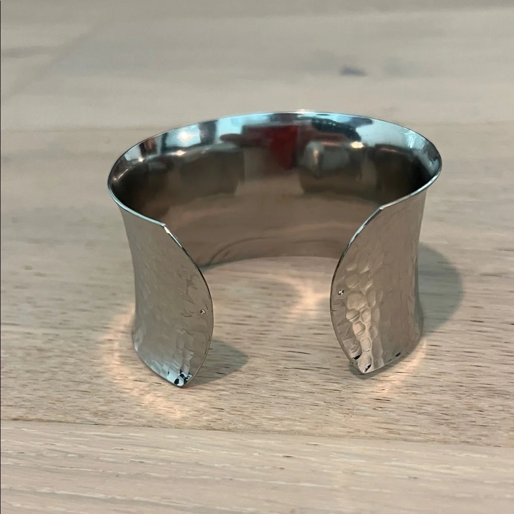 Hammered Silver Cuff Bracelet
